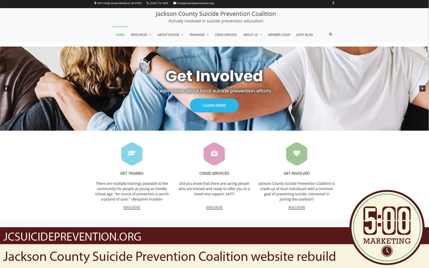 Jackson County Suicide Prevention Coalition website rebuild