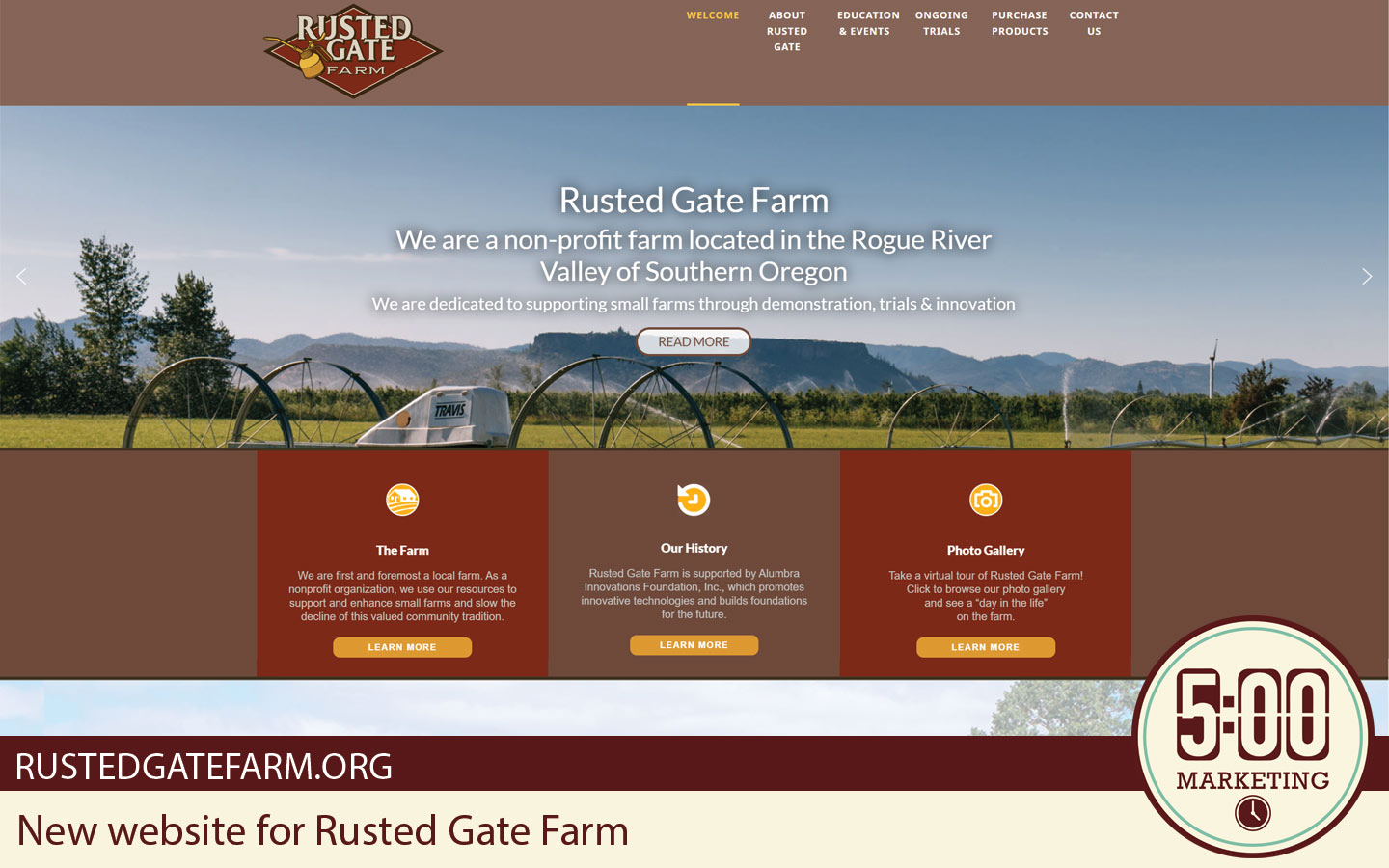 New website for Rusted Gate Farm